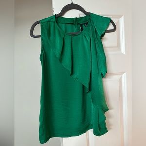 MNG Emerald Green Ruffle Blouse Top